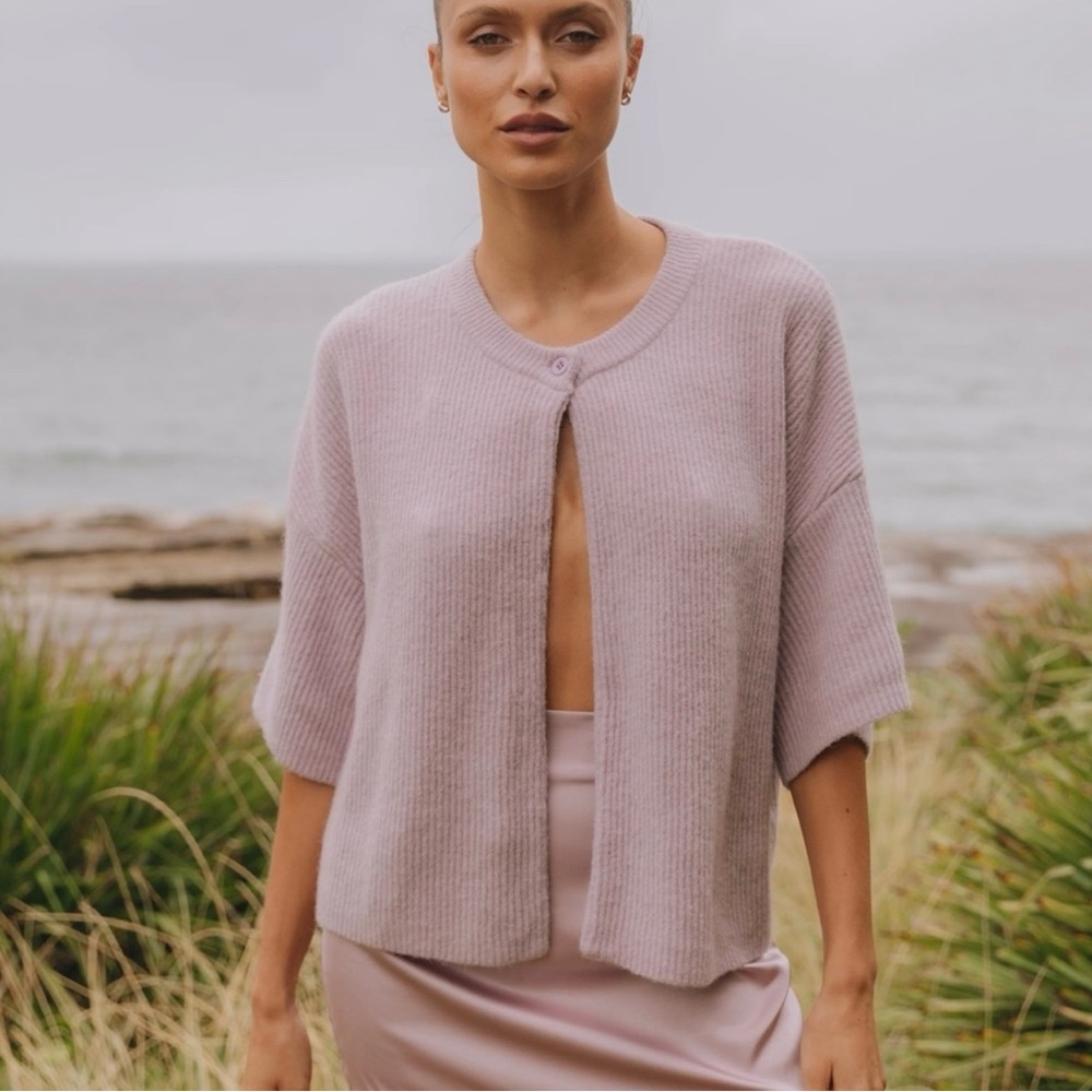 DAILY DRILLS lavender single button cardigan💜